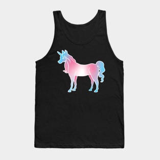 Trans Pride Unicorn on Black Tank Top